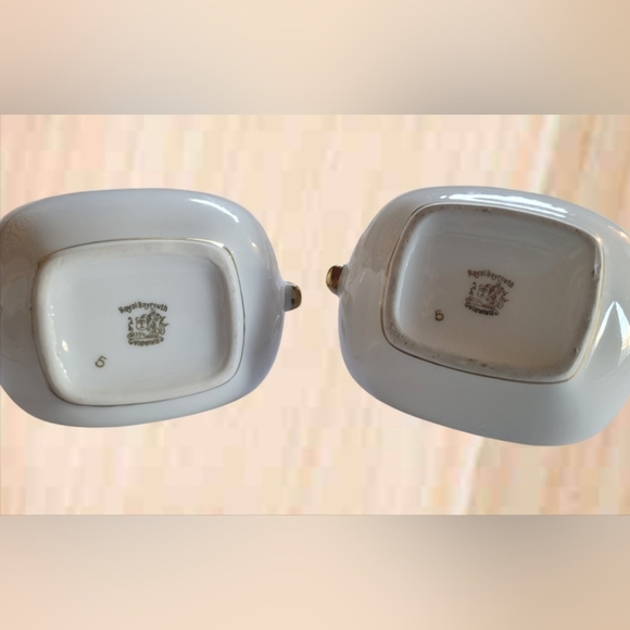 ANTIQUE ROYAL BAYREUTH BAVARIA PORCELAIN CREAMER & SUGAR BOWL W/ GOLD TRIM - Picture 4 of 5